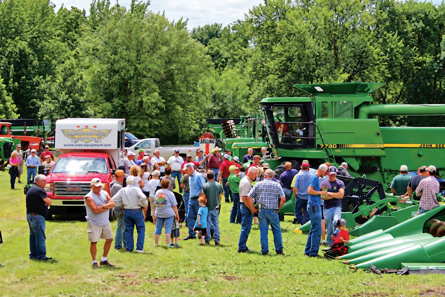 Equipment auction gathering outdoors